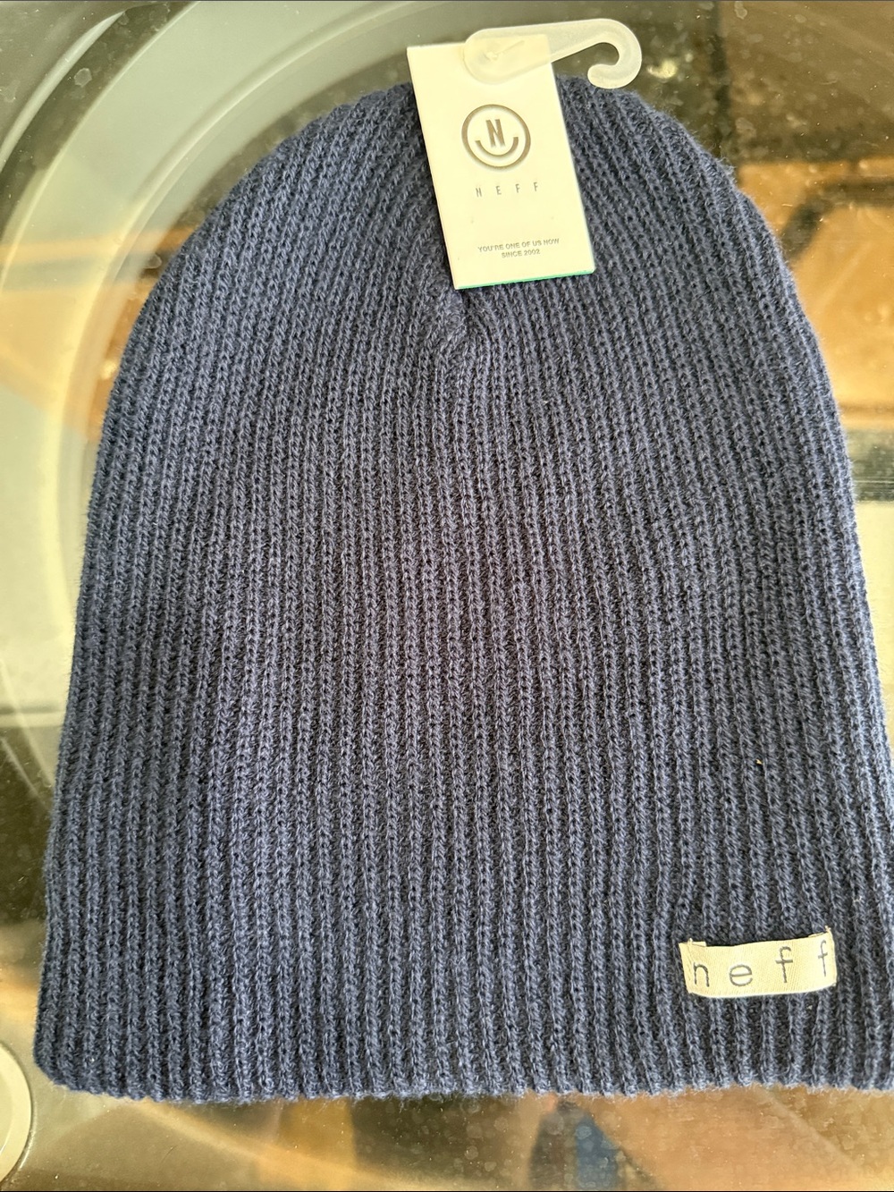 Neff Ribbed Knit Beanie in Navy Blue Brand New